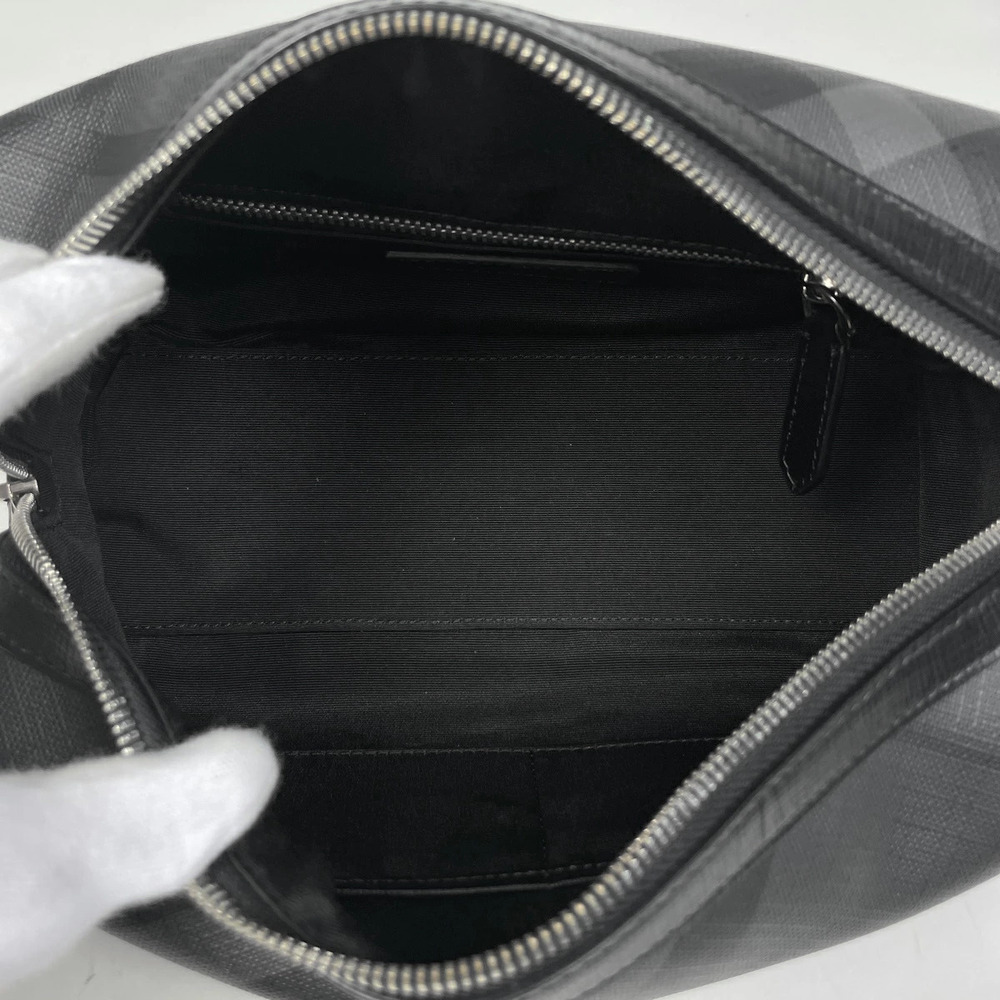 Burberry Check Shoulder Bag Canvas Black - Picture 6 of 6